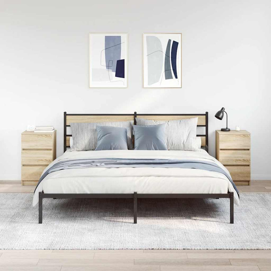 Nachtkastjes met 3 lades 2 st 39x35x65 cm Sonoma eikenkleurig