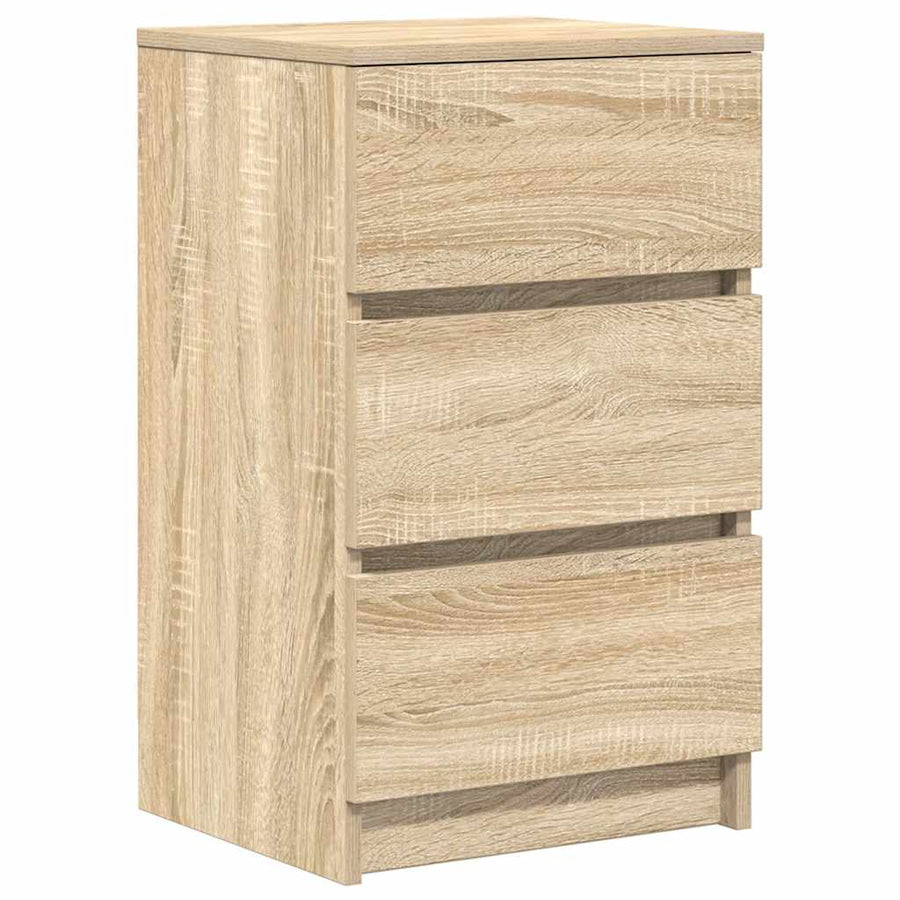 Nachtkastjes met 3 lades 2 st 39x35x65 cm Sonoma eikenkleurig
