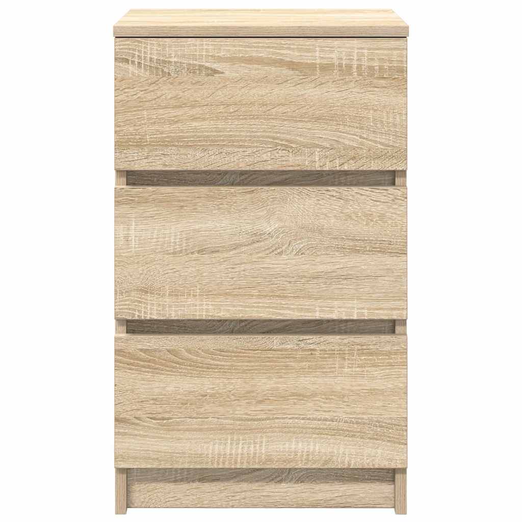 Nachtkastjes met 3 lades 2 st 39x35x65 cm Sonoma eikenkleurig