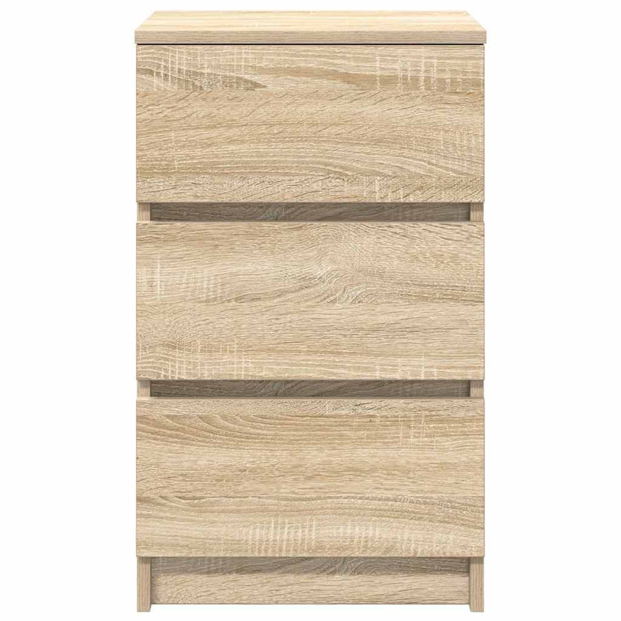 Nachtkastjes met 3 lades 2 st 39x35x65 cm Sonoma eikenkleurig