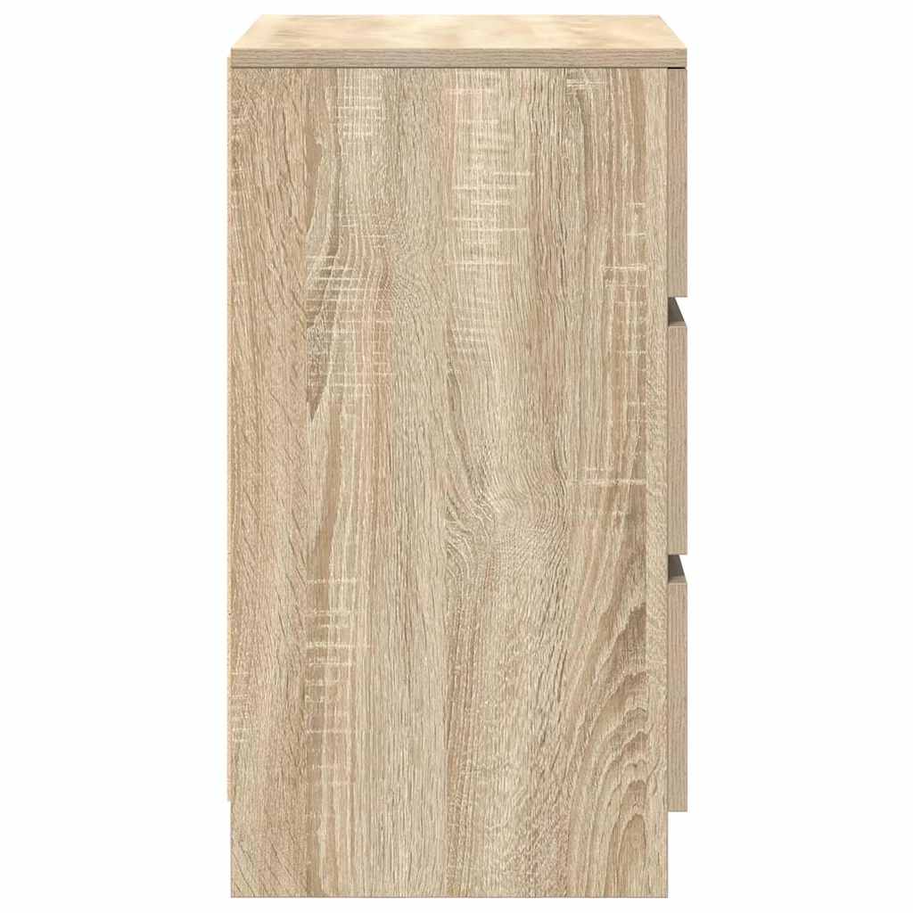 Nachtkastjes met 3 lades 2 st 39x35x65 cm Sonoma eikenkleurig