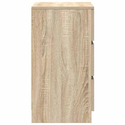 Nachtkastjes met 3 lades 2 st 39x35x65 cm Sonoma eikenkleurig