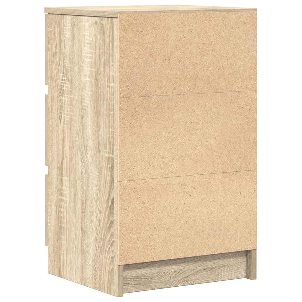 Nachtkastjes met 3 lades 2 st 39x35x65 cm Sonoma eikenkleurig