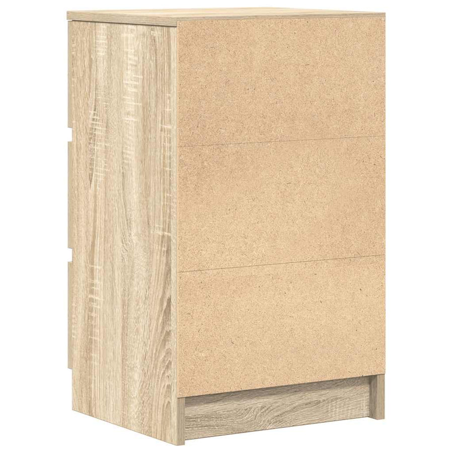 Nachtkastjes met 3 lades 2 st 39x35x65 cm Sonoma eikenkleurig