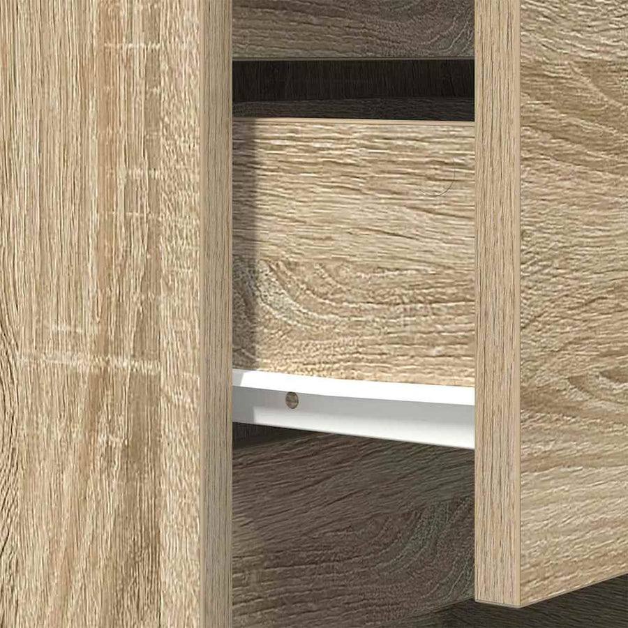 Nachtkastjes met 3 lades 2 st 39x35x65 cm Sonoma eikenkleurig