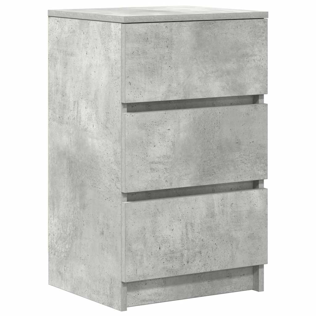 Nachtkastje met 3 lades 39x35x65 cm betongrijs