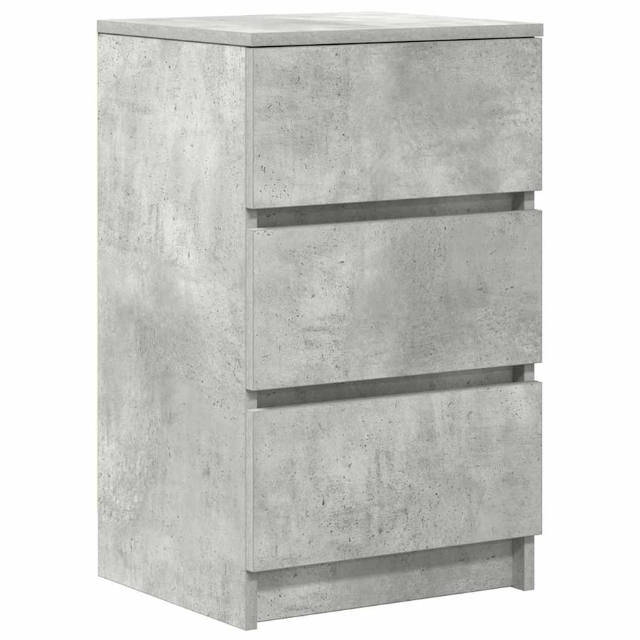 Nachtkastje met 3 lades 39x35x65 cm betongrijs