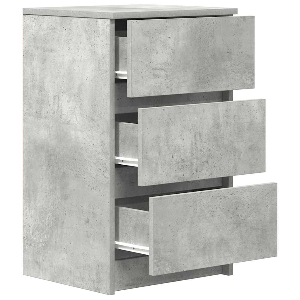 Nachtkastje met 3 lades 39x35x65 cm betongrijs