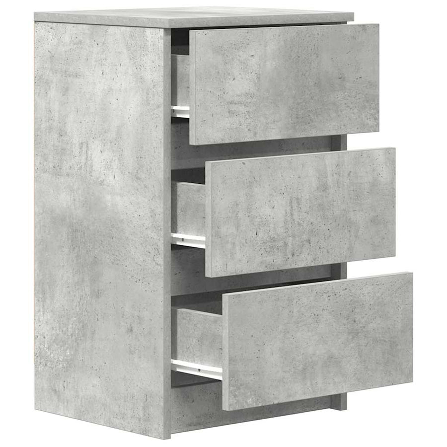 Nachtkastje met 3 lades 39x35x65 cm betongrijs