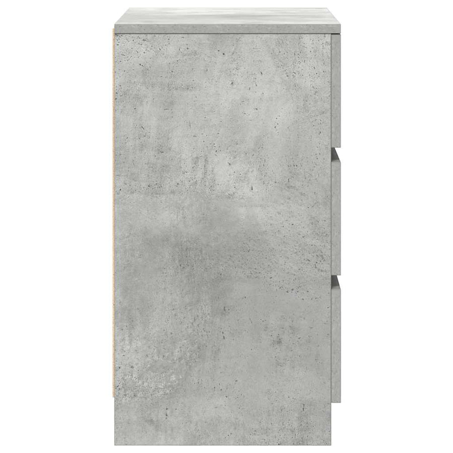 Nachtkastje met 3 lades 39x35x65 cm betongrijs