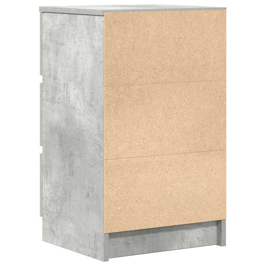 Nachtkastje met 3 lades 39x35x65 cm betongrijs