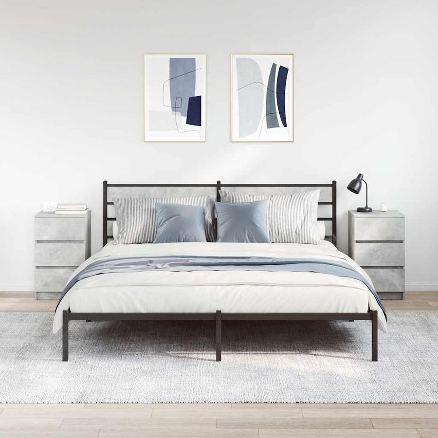 Nachtkastjes met 3 lades 2 st 39x35x65 cm betongrijs