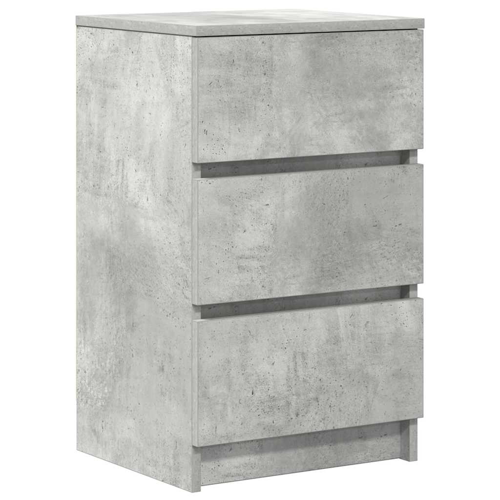 Nachtkastjes met 3 lades 2 st 39x35x65 cm betongrijs
