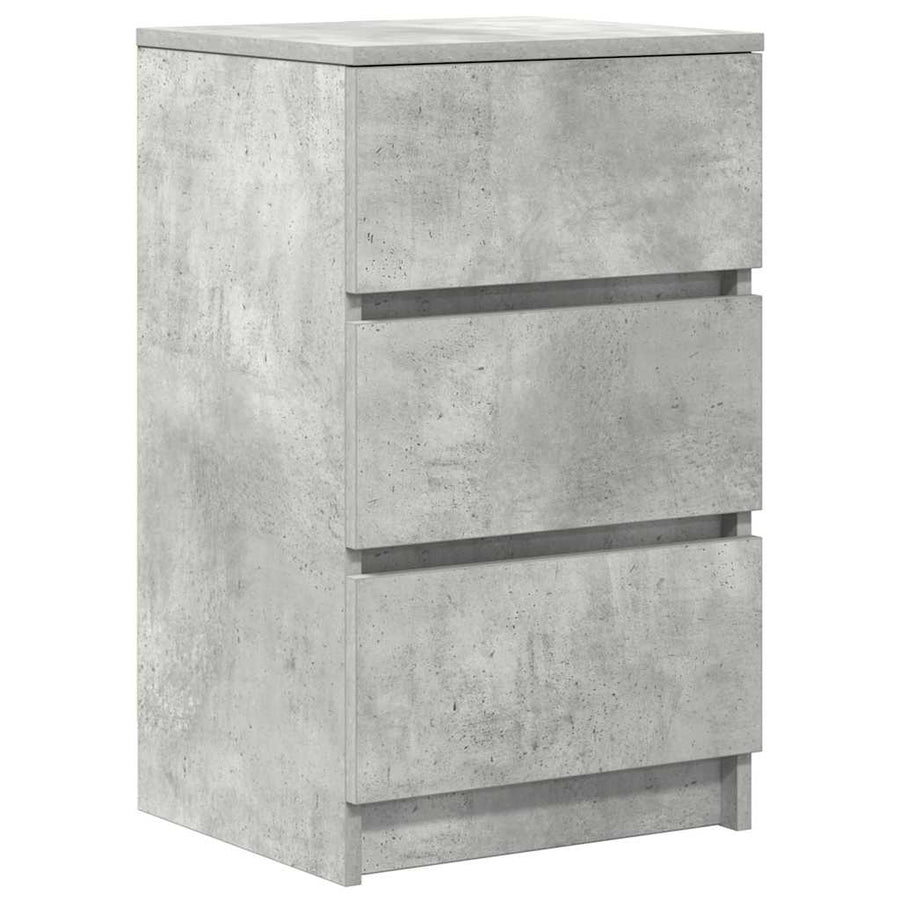 Nachtkastjes met 3 lades 2 st 39x35x65 cm betongrijs