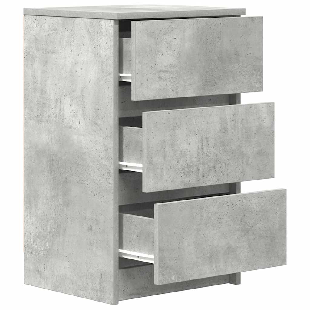 Nachtkastjes met 3 lades 2 st 39x35x65 cm betongrijs