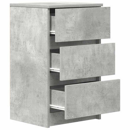 Nachtkastjes met 3 lades 2 st 39x35x65 cm betongrijs