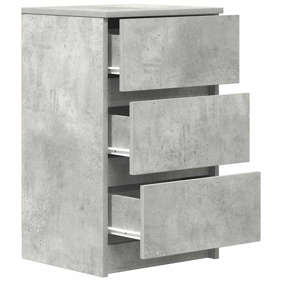 Nachtkastjes met 3 lades 2 st 39x35x65 cm betongrijs