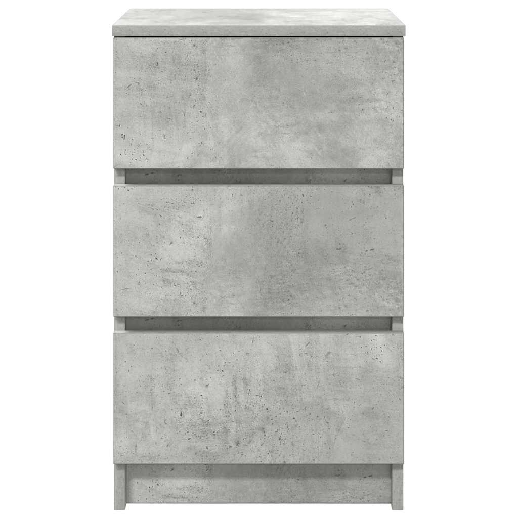 Nachtkastjes met 3 lades 2 st 39x35x65 cm betongrijs