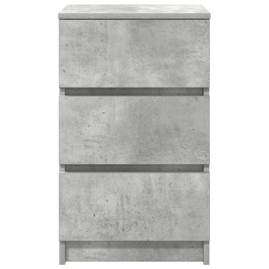 Nachtkastjes met 3 lades 2 st 39x35x65 cm betongrijs