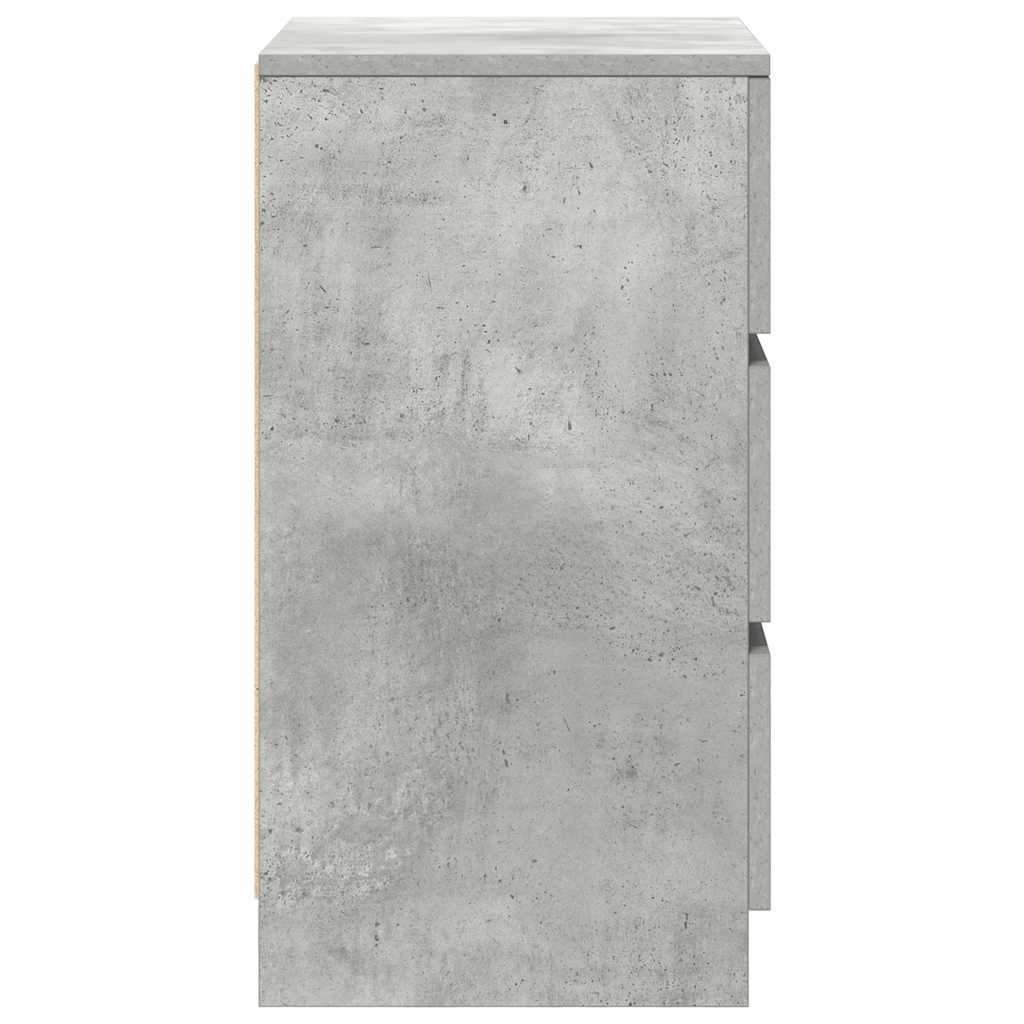 Nachtkastjes met 3 lades 2 st 39x35x65 cm betongrijs
