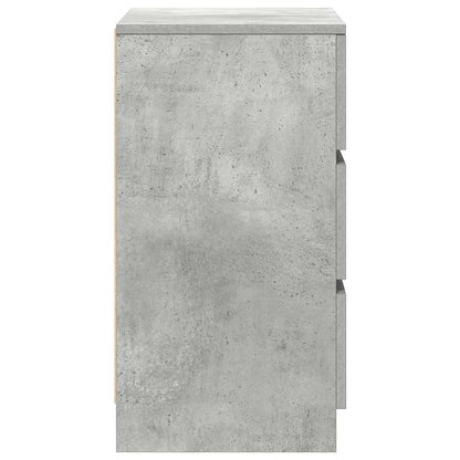 Nachtkastjes met 3 lades 2 st 39x35x65 cm betongrijs