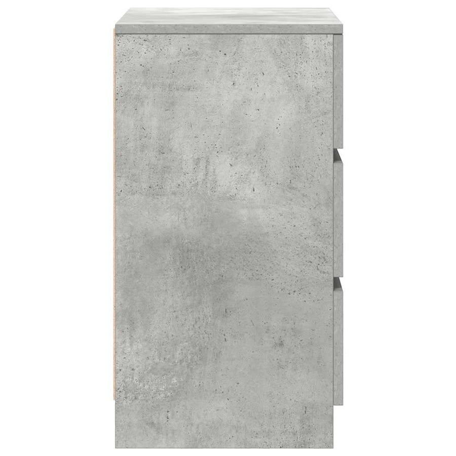 Nachtkastjes met 3 lades 2 st 39x35x65 cm betongrijs