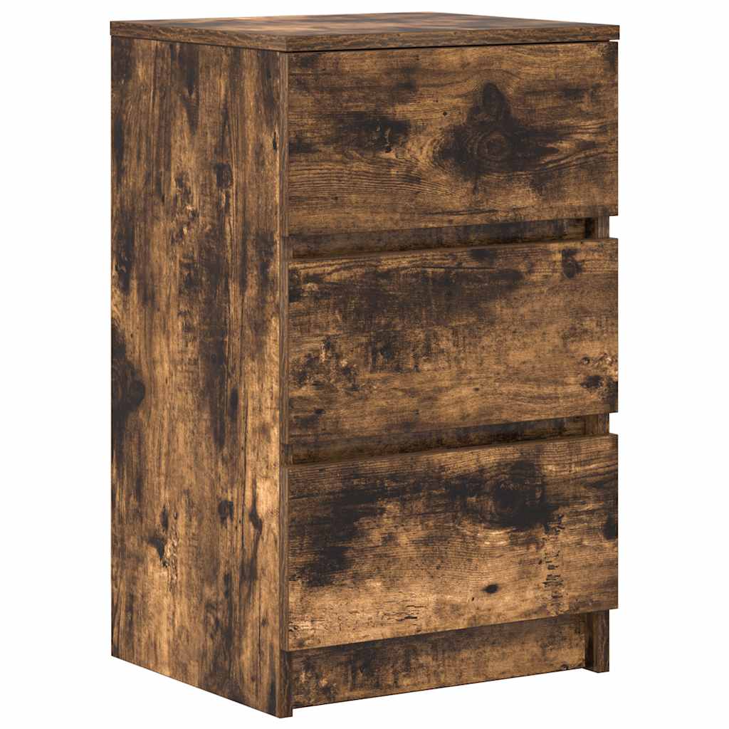 Nachtkastje met 3 lades 39x35x65 cm gerookt eikenkleurig
