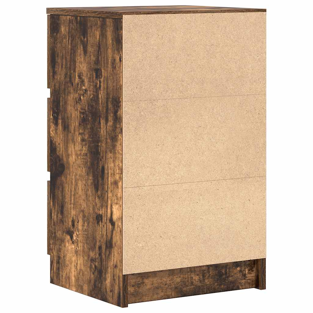 Nachtkastje met 3 lades 39x35x65 cm gerookt eikenkleurig