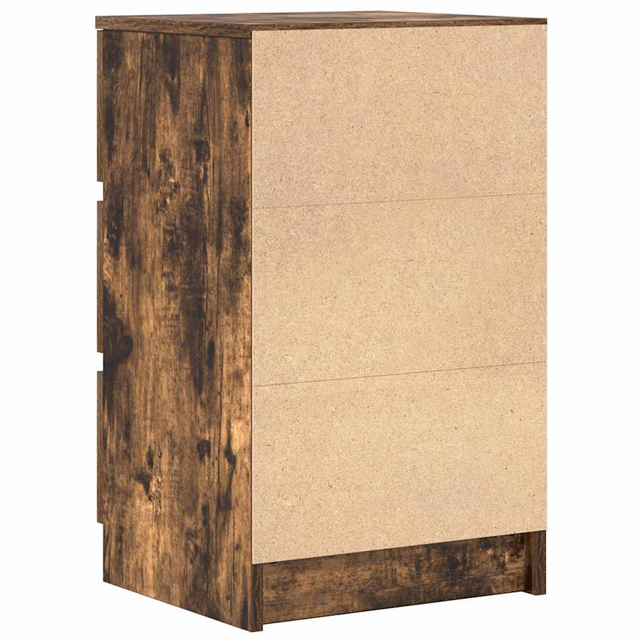 Nachtkastje met 3 lades 39x35x65 cm gerookt eikenkleurig
