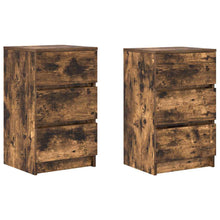 Nachtkastjes met 3 lades 2 st 39x35x65 cm gerookt eikenkleurig