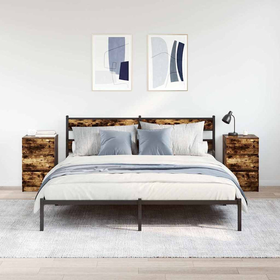 Nachtkastjes met 3 lades 2 st 39x35x65 cm gerookt eikenkleurig