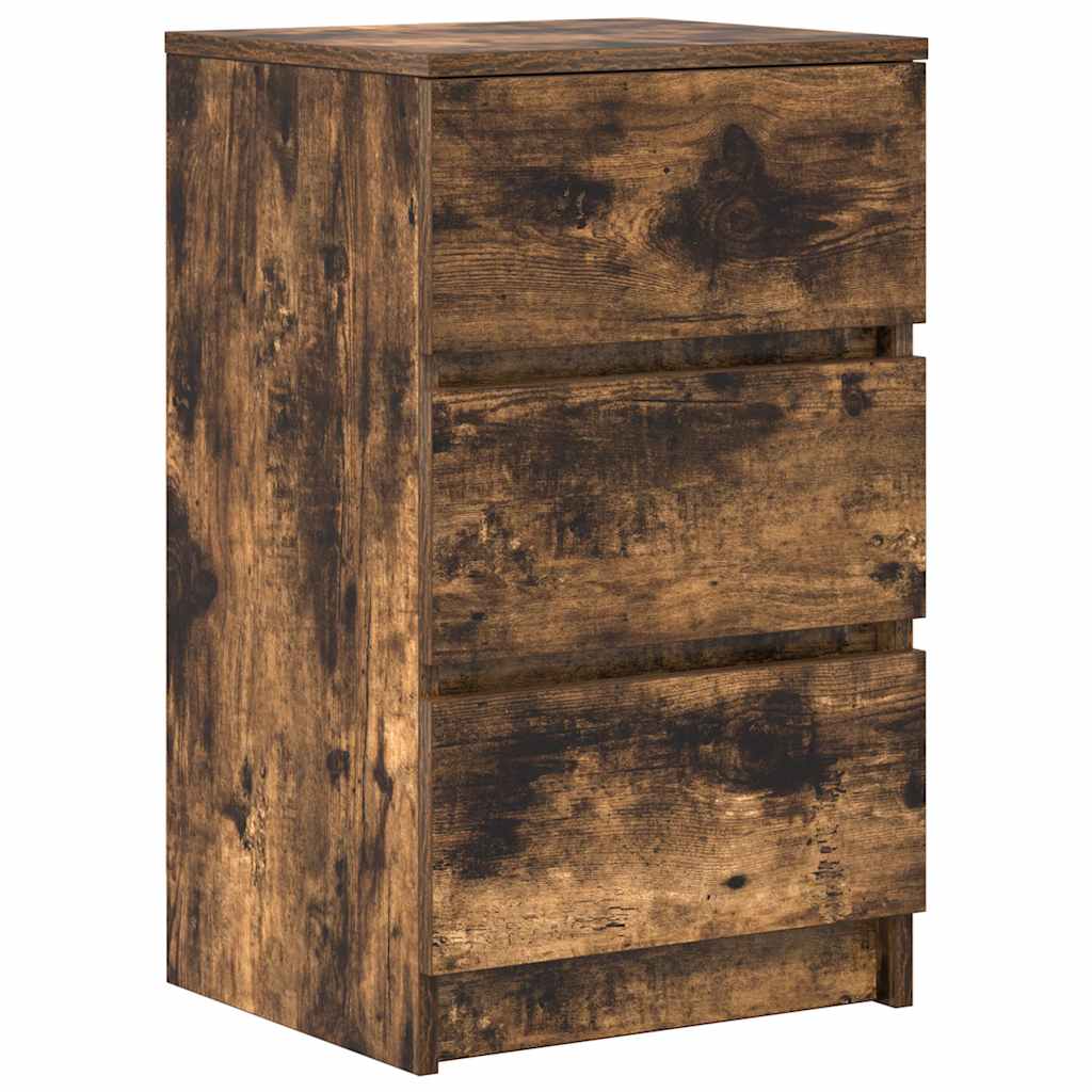 Nachtkastjes met 3 lades 2 st 39x35x65 cm gerookt eikenkleurig