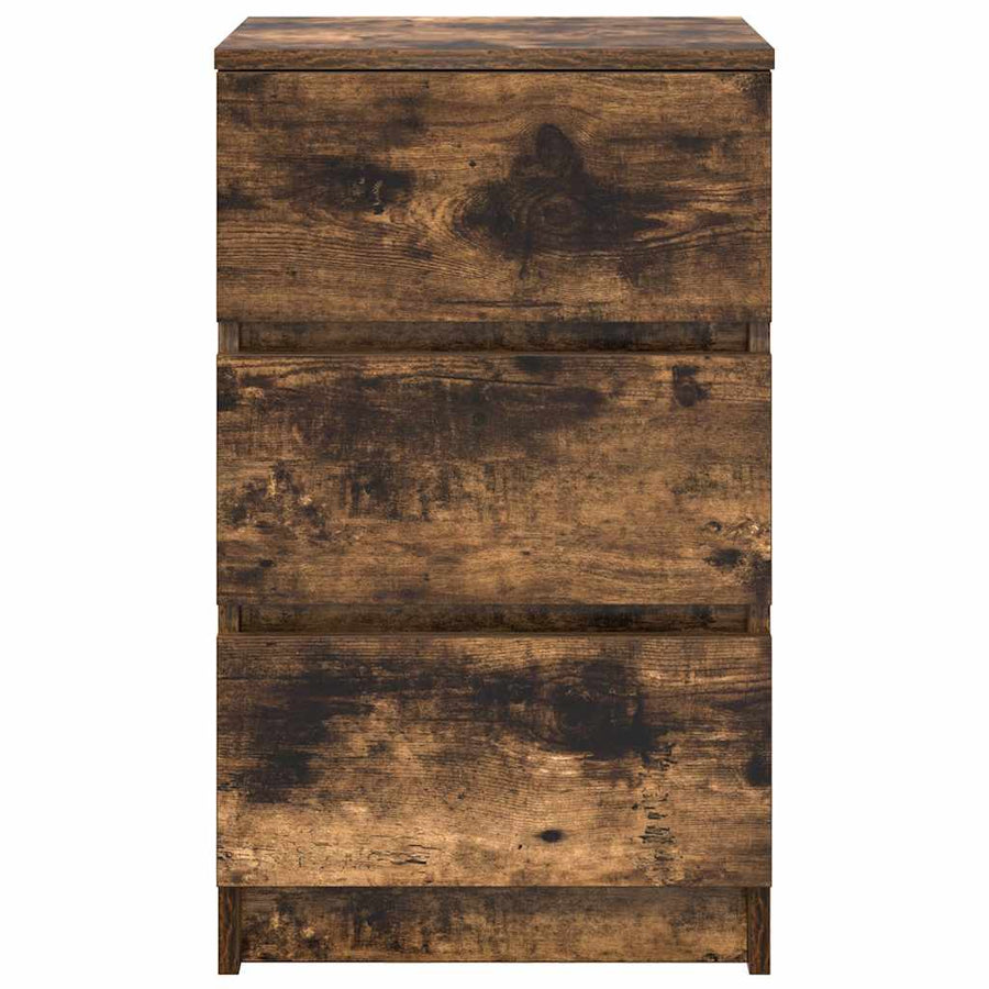 Nachtkastjes met 3 lades 2 st 39x35x65 cm gerookt eikenkleurig