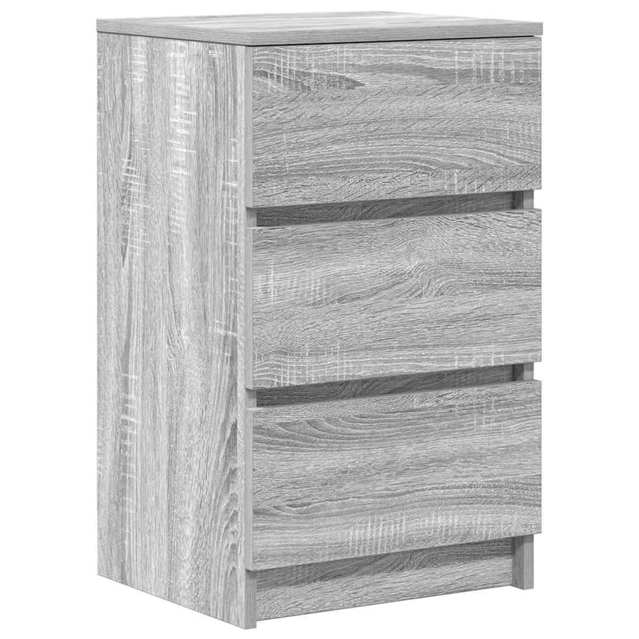 Nachtkastje met 3 lades 39x35x65 cm grijs sonoma