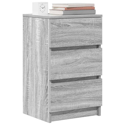 Nachtkastje met 3 lades 39x35x65 cm grijs sonoma