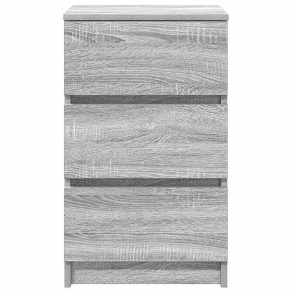 Nachtkastje met 3 lades 39x35x65 cm grijs sonoma