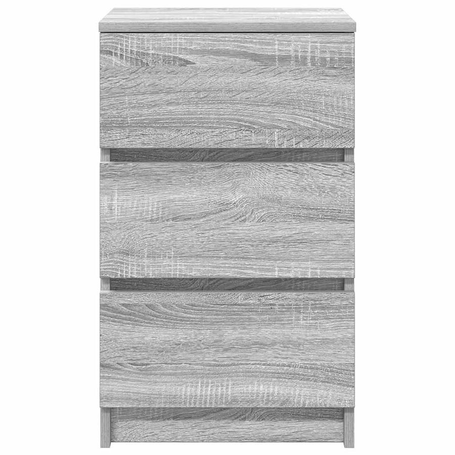Nachtkastje met 3 lades 39x35x65 cm grijs sonoma