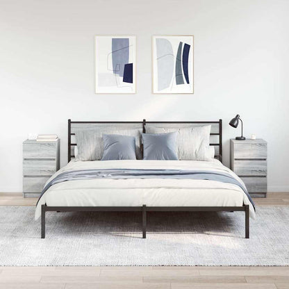 Nachtkastjes met 3 lades 2 st 39x35x65 cm grijs Sonoma