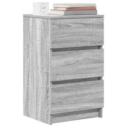 Nachtkastjes met 3 lades 2 st 39x35x65 cm grijs Sonoma