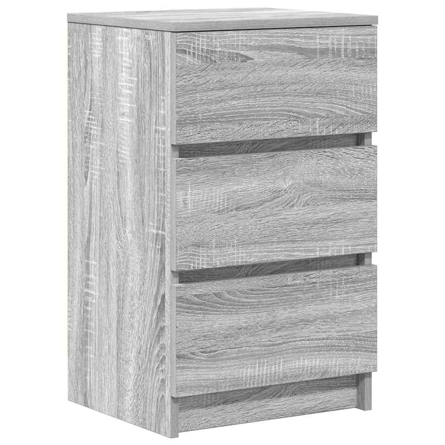 Nachtkastjes met 3 lades 2 st 39x35x65 cm grijs Sonoma