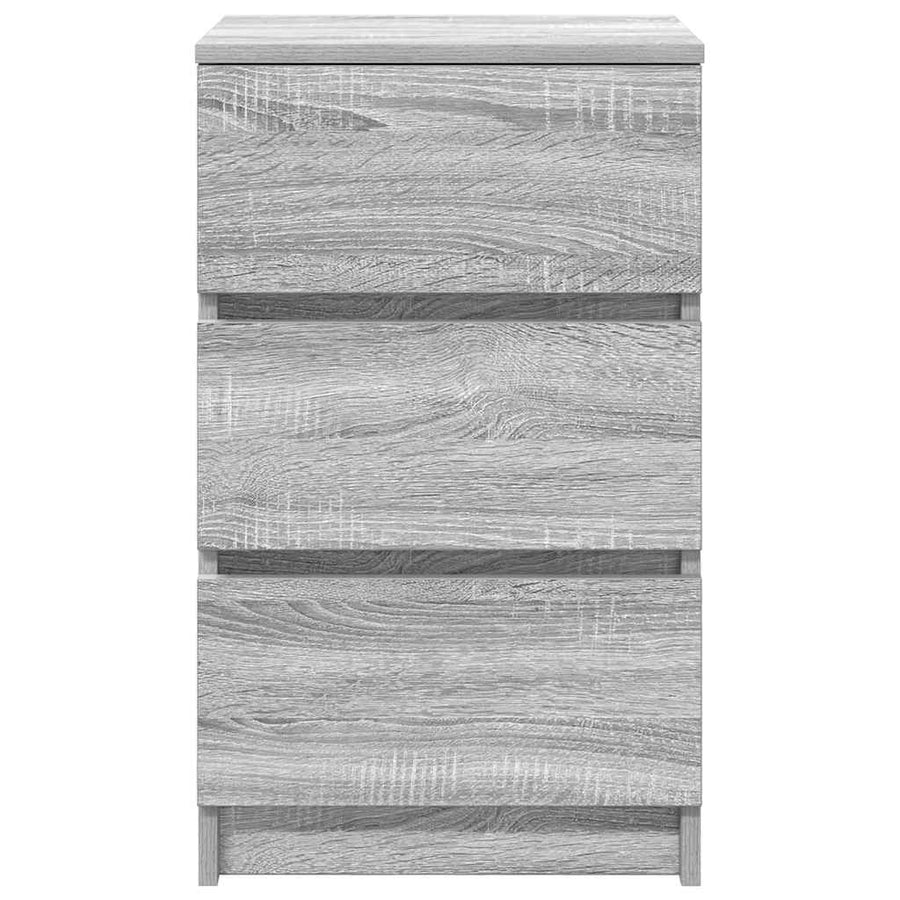 Nachtkastjes met 3 lades 2 st 39x35x65 cm grijs Sonoma
