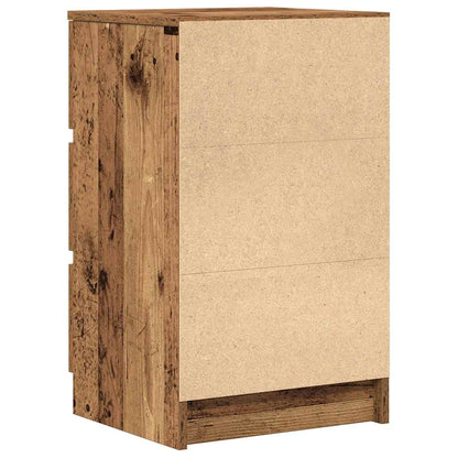Nachtkastje met 3 lades 39x35x65 cm oud hout