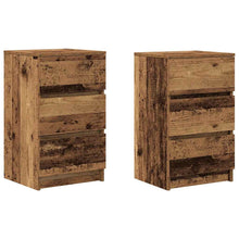 Nachtkastjes met 3 lades 2 st 39x35x65 cm oud hout