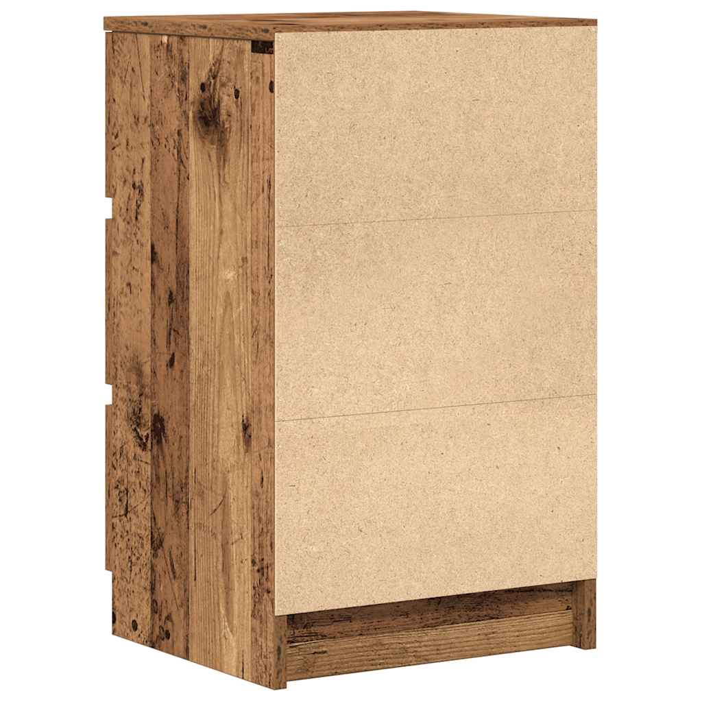 Nachtkastjes met 3 lades 2 st 39x35x65 cm oud hout