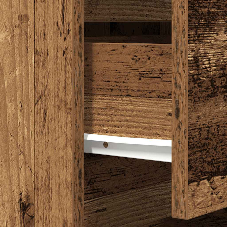 Nachtkastjes met 3 lades 2 st 39x35x65 cm oud hout