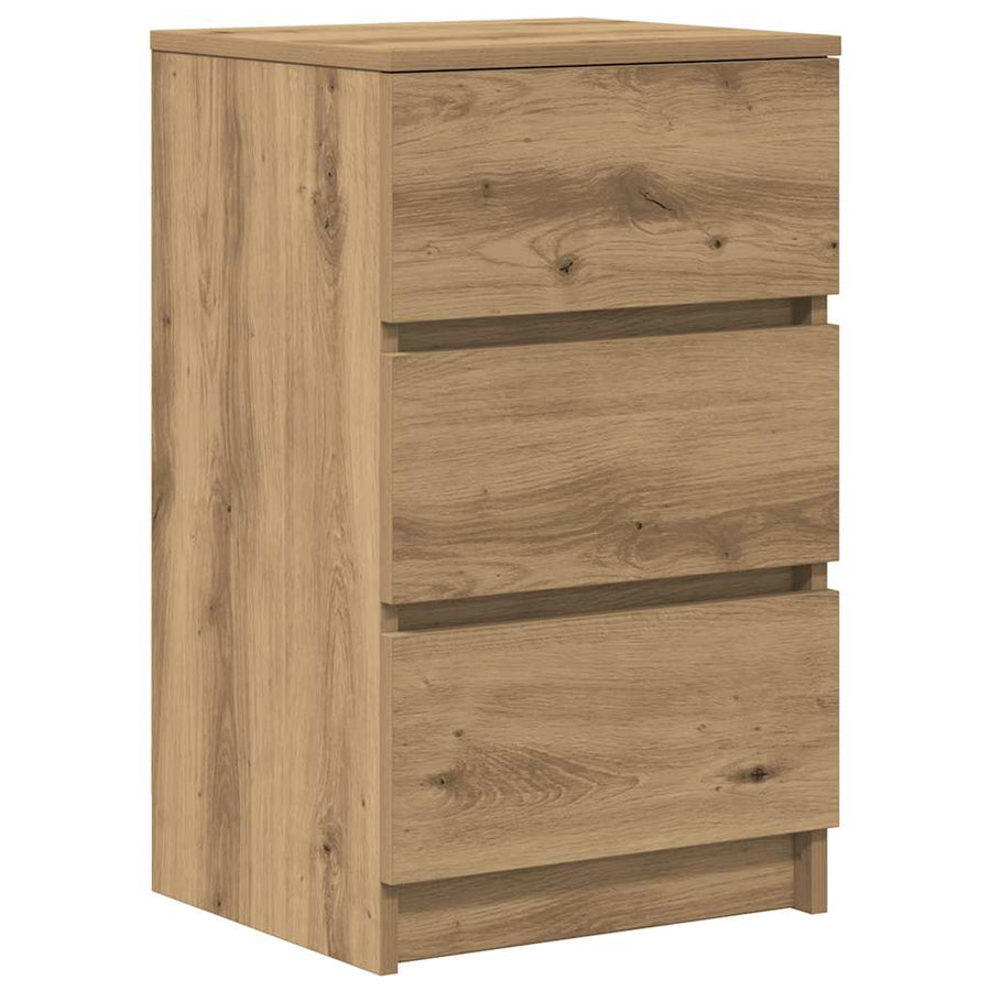 Nachtkastje met 3 lades 39x35x65 cm artisan eikenkleurig