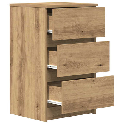 Nachtkastje met 3 lades 39x35x65 cm artisan eikenkleurig