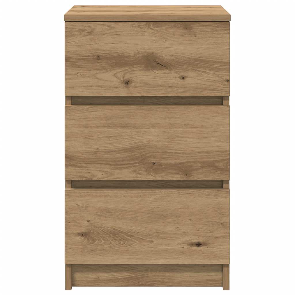 Nachtkastje met 3 lades 39x35x65 cm artisan eikenkleurig