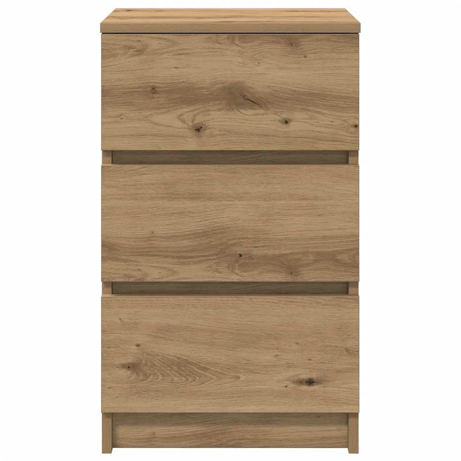 Nachtkastje met 3 lades 39x35x65 cm artisan eikenkleurig