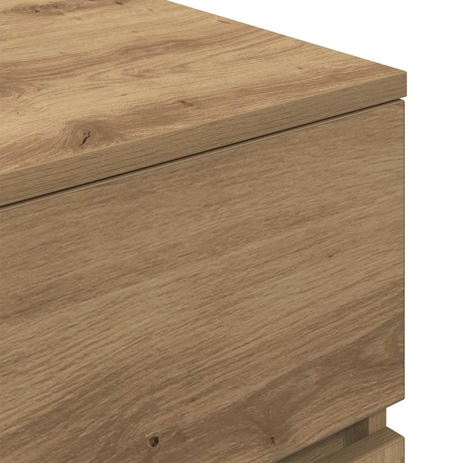 Nachtkastjes 3 lades 2 st 39x35x65 cm ambachtelijk eikenkleurig